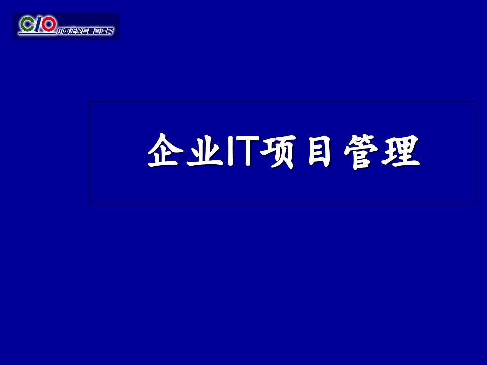 企业IT项目管理规划方案