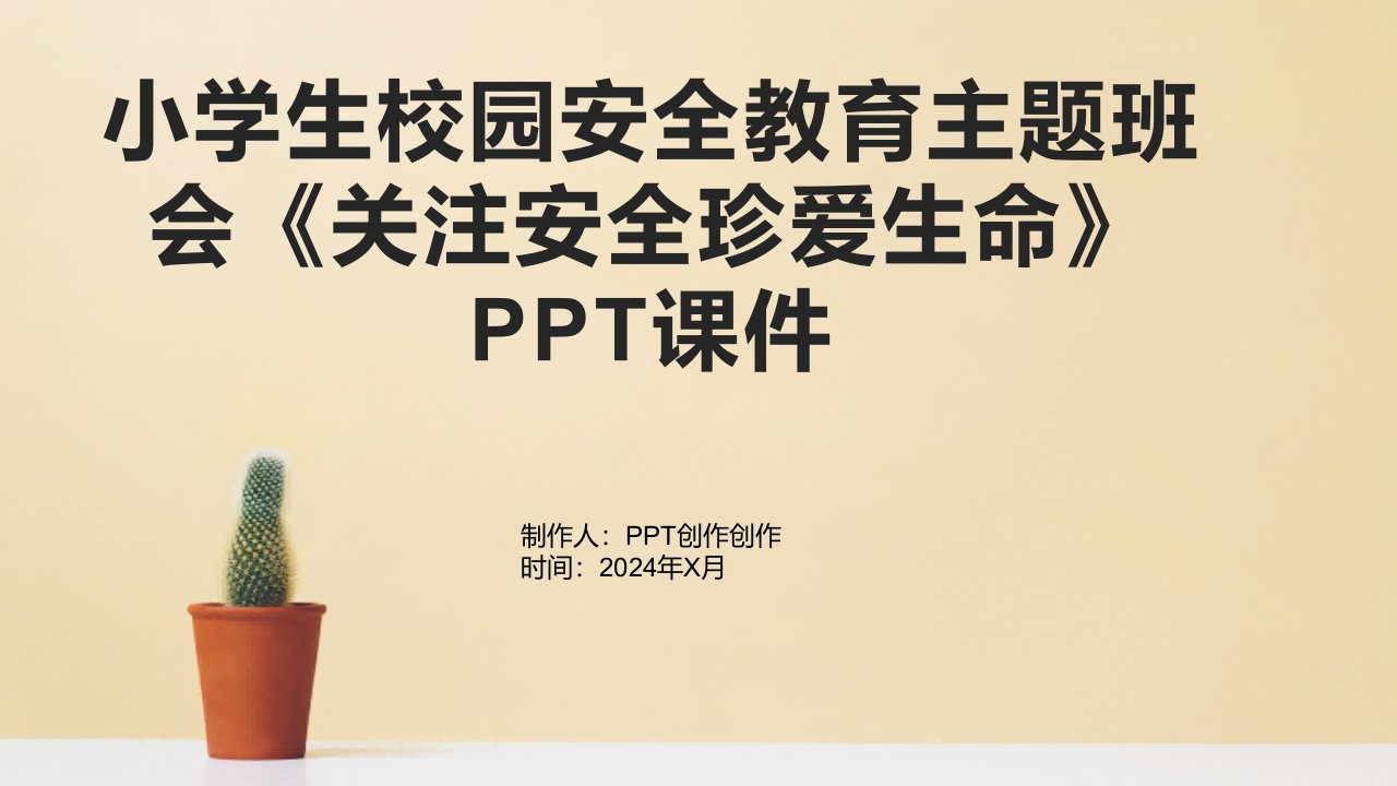 小学生校园安全教育主题班会《关注安全珍爱生命》课件