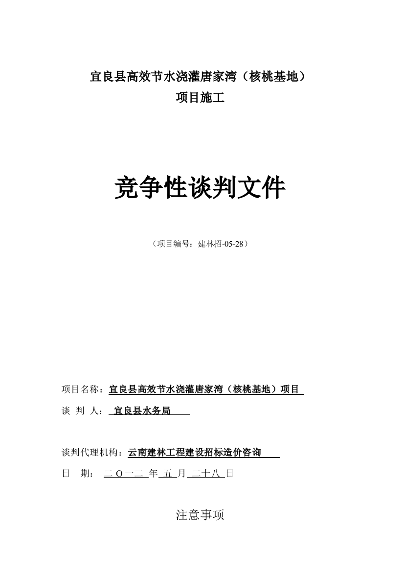 工程竞争性谈判招标文件模板