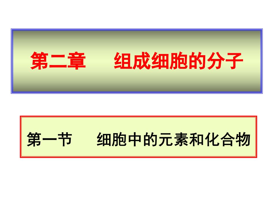 人教版教学课件生物精华课件细胞中的元素和化合物