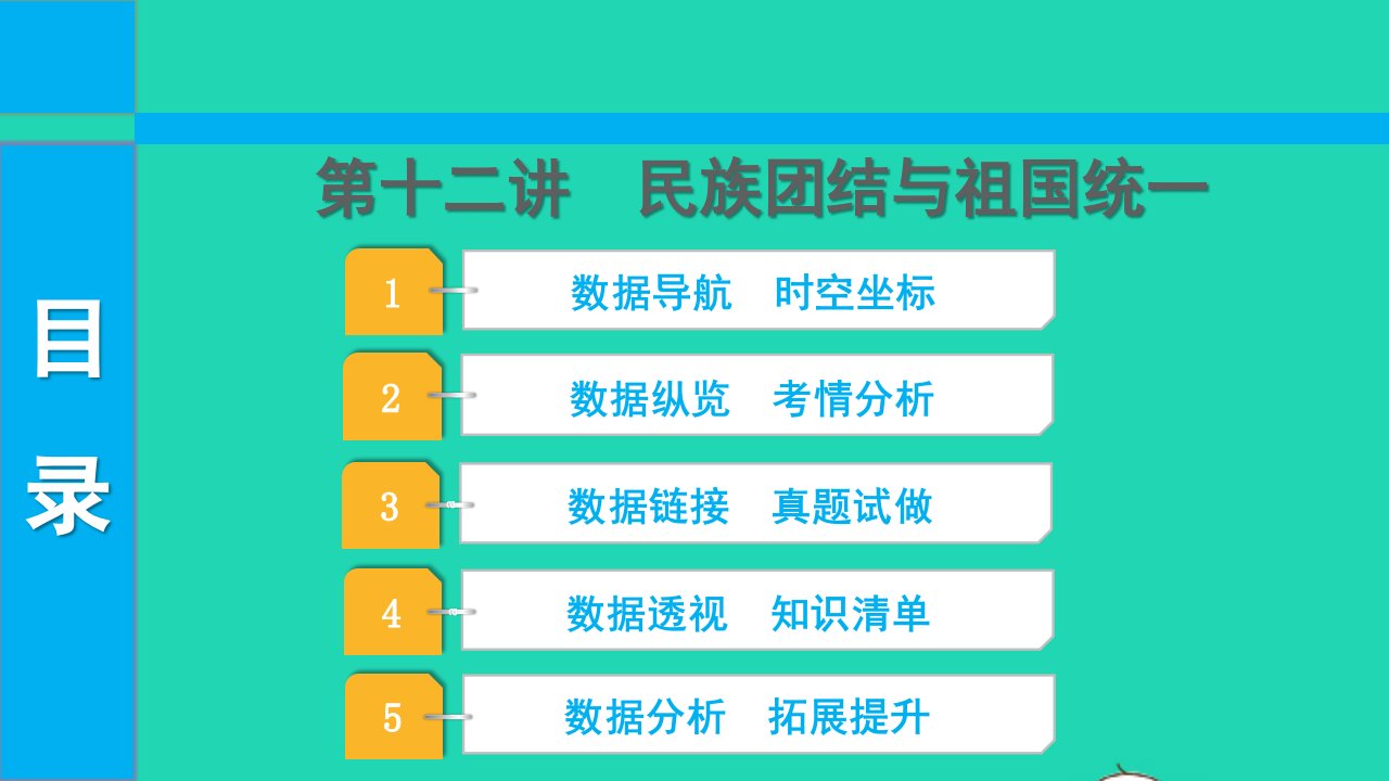 2022中考历史第一部分知识梳理模块二中国现代史1949至今第十二讲民族团结与祖国统一课件