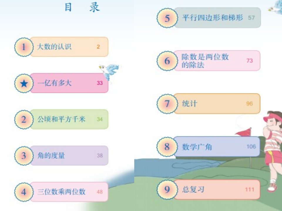 小学数学四年级上学期数学开学第一课ppt课件