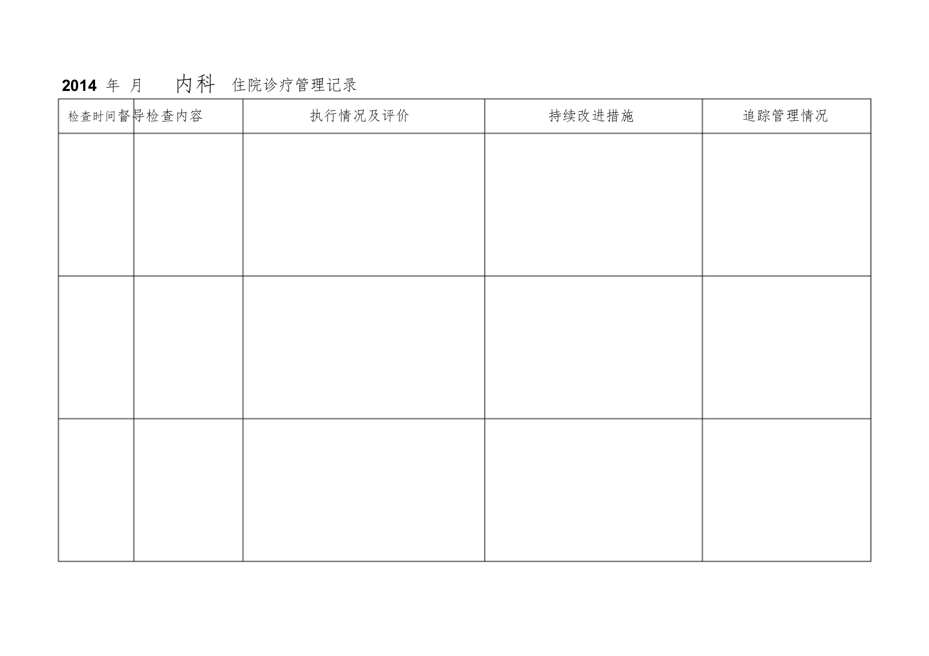 每月住院诊疗管理