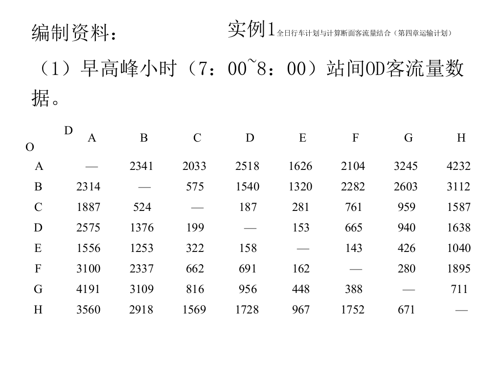 全日行车计划与计算客流量结合的例题