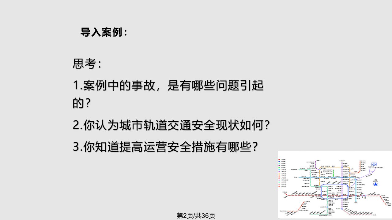 学习项目我国城市轨道交通运营安全现状分析