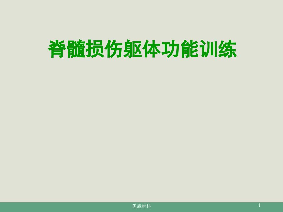 脊髓损伤躯体功能训练参考材料