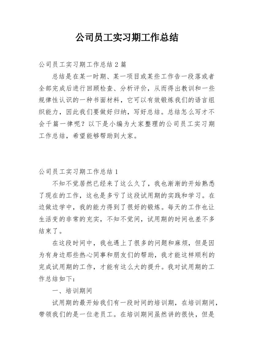 公司员工实习期工作总结_5