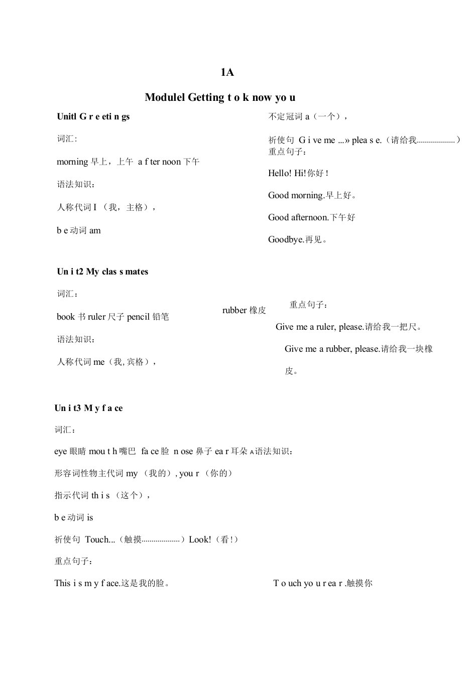 2023年上海牛津英语A知识点