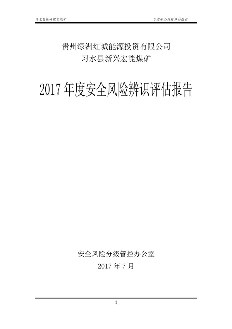 年度风险辨识评估报告(盛廷余编制)