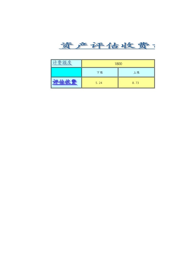 资产评估收费计算器