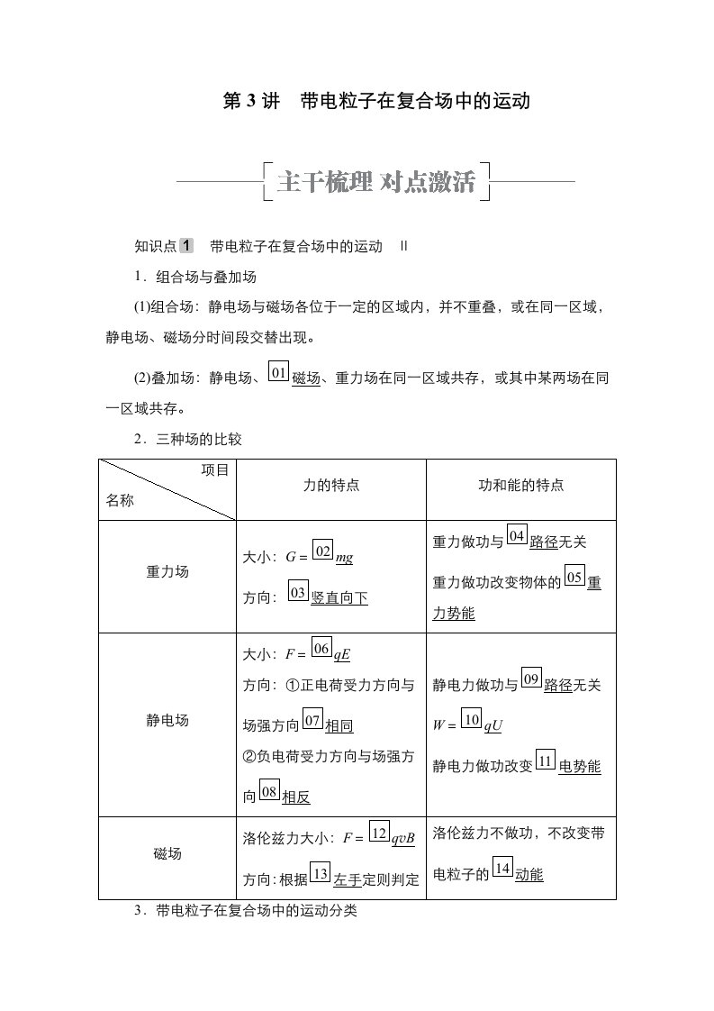 第3讲　带电粒子在复合场中的运动