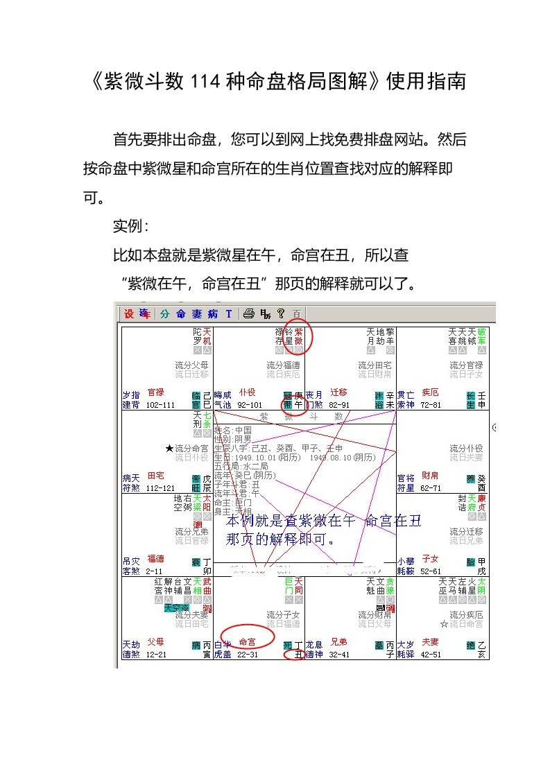 紫微斗数114种命盘格局图解-使用指南