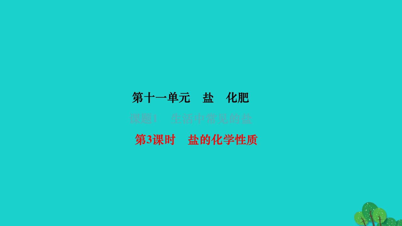 2022九年级化学下册第十一单元盐化肥课题1生活中常见的盐第3课时盐的化学性质作业课件新版新人教版