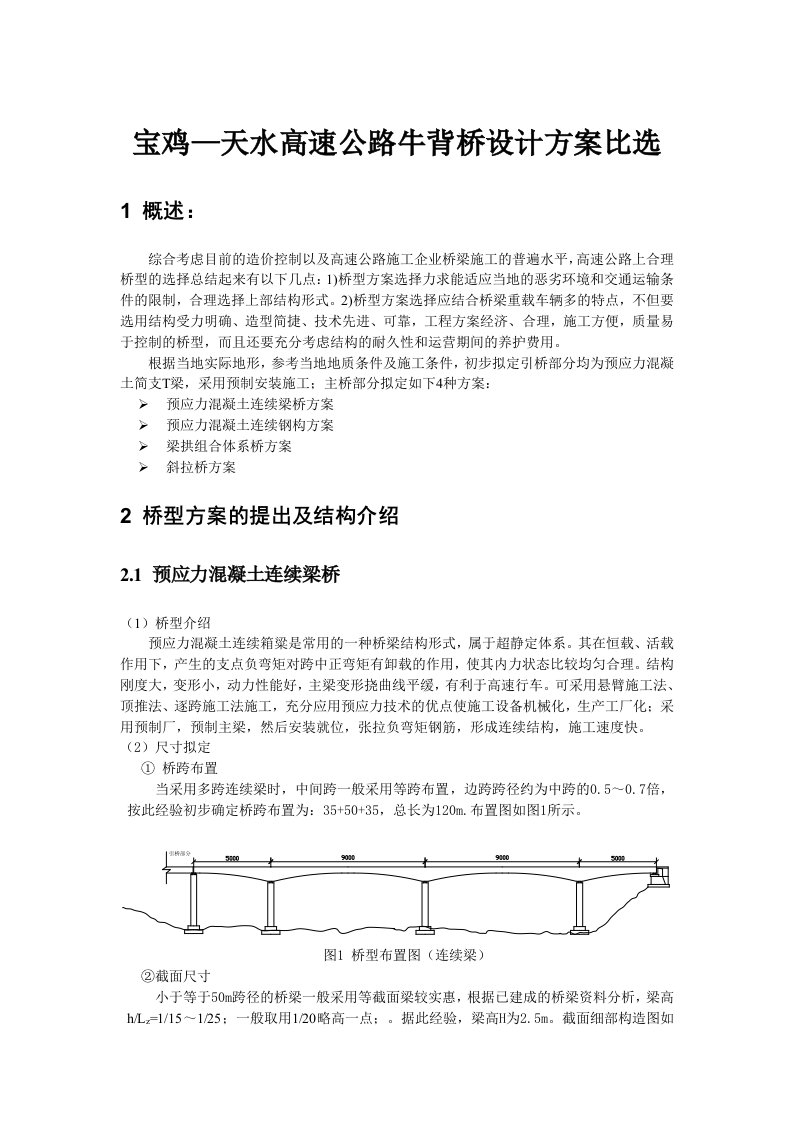 公路桥梁毕业设计比选