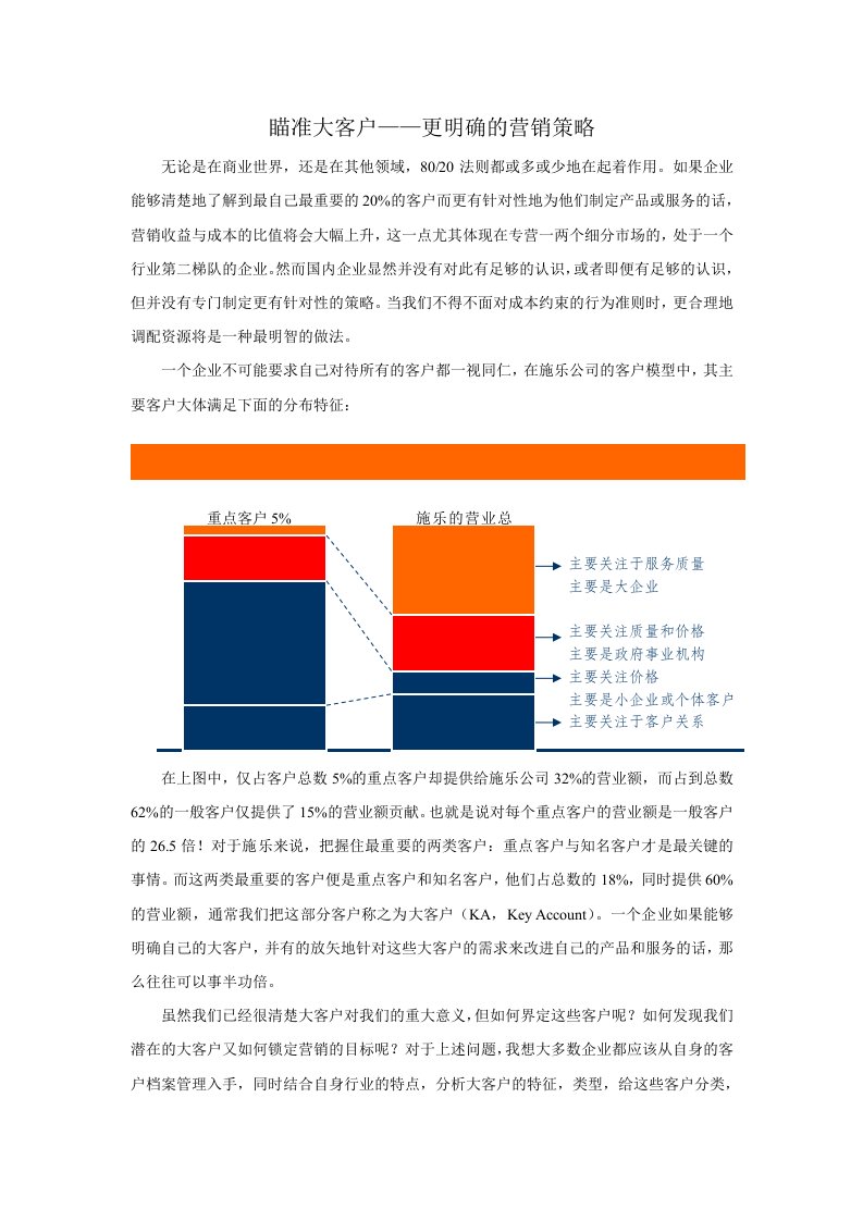 推荐-瞄准大客户更明确的营销策略