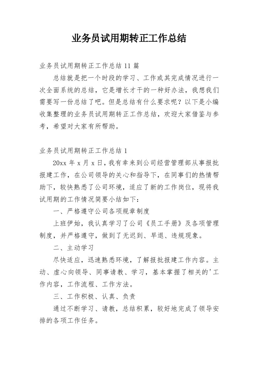 业务员试用期转正工作总结_3