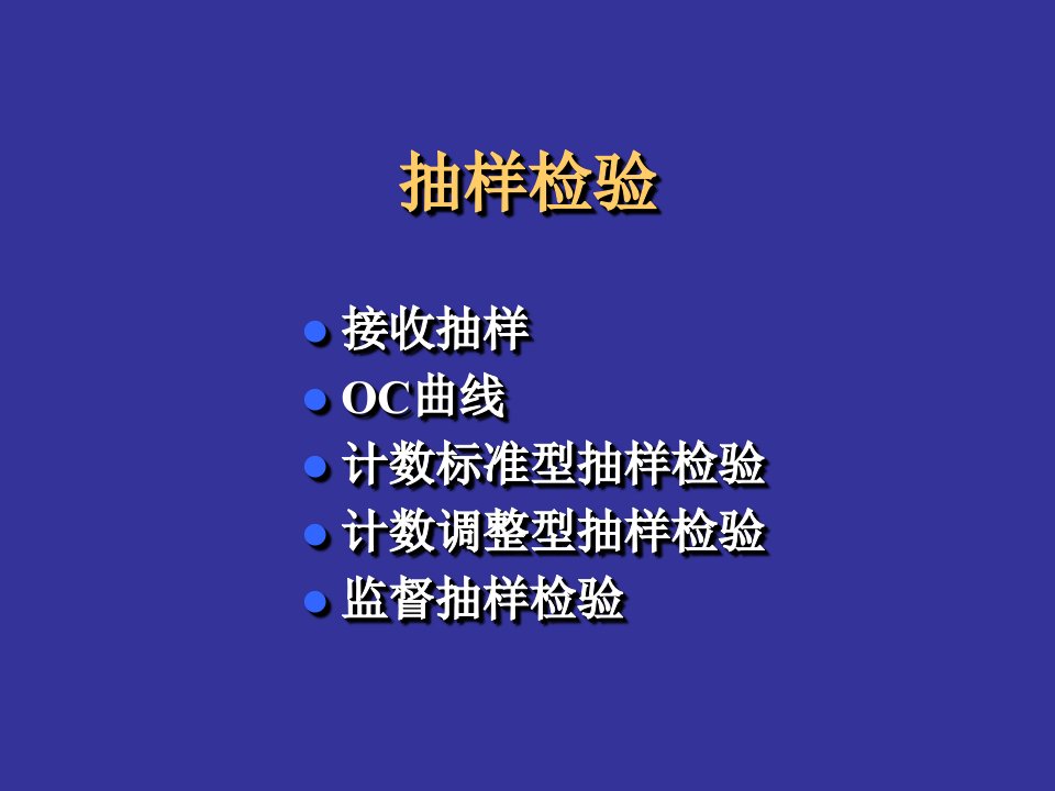 计数标准型与计数调整型抽样检验