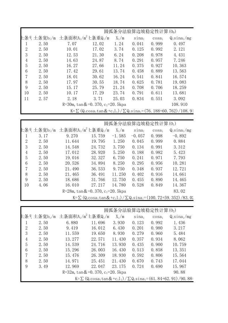 施工组织-边坡稳定性计算