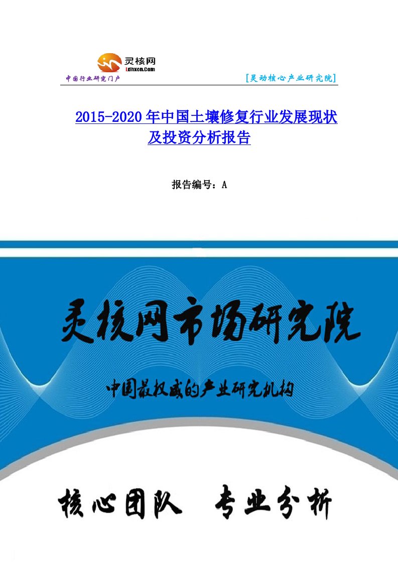 中国土壤修复行业市场分析与发展趋势研究报告灵核网