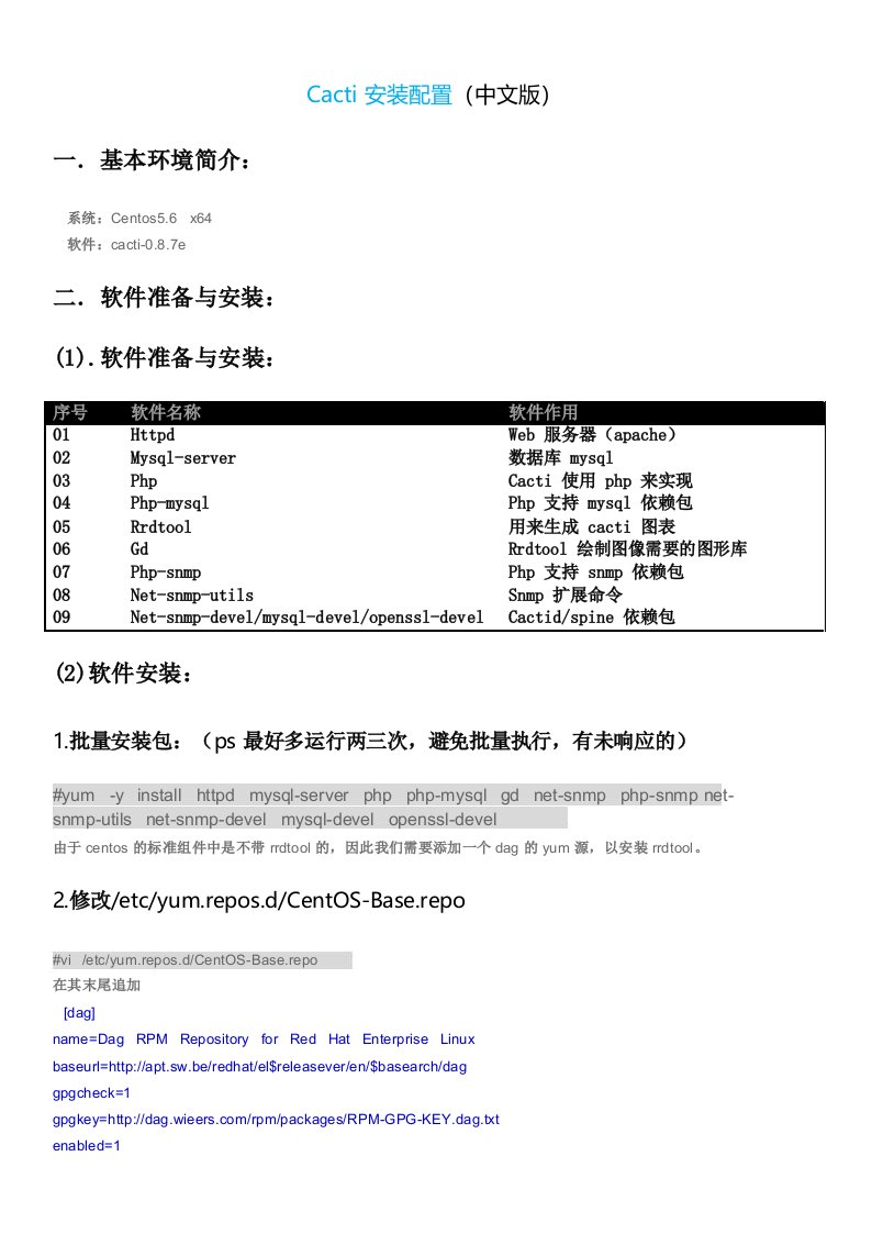 Cacti安装配置(中文版)