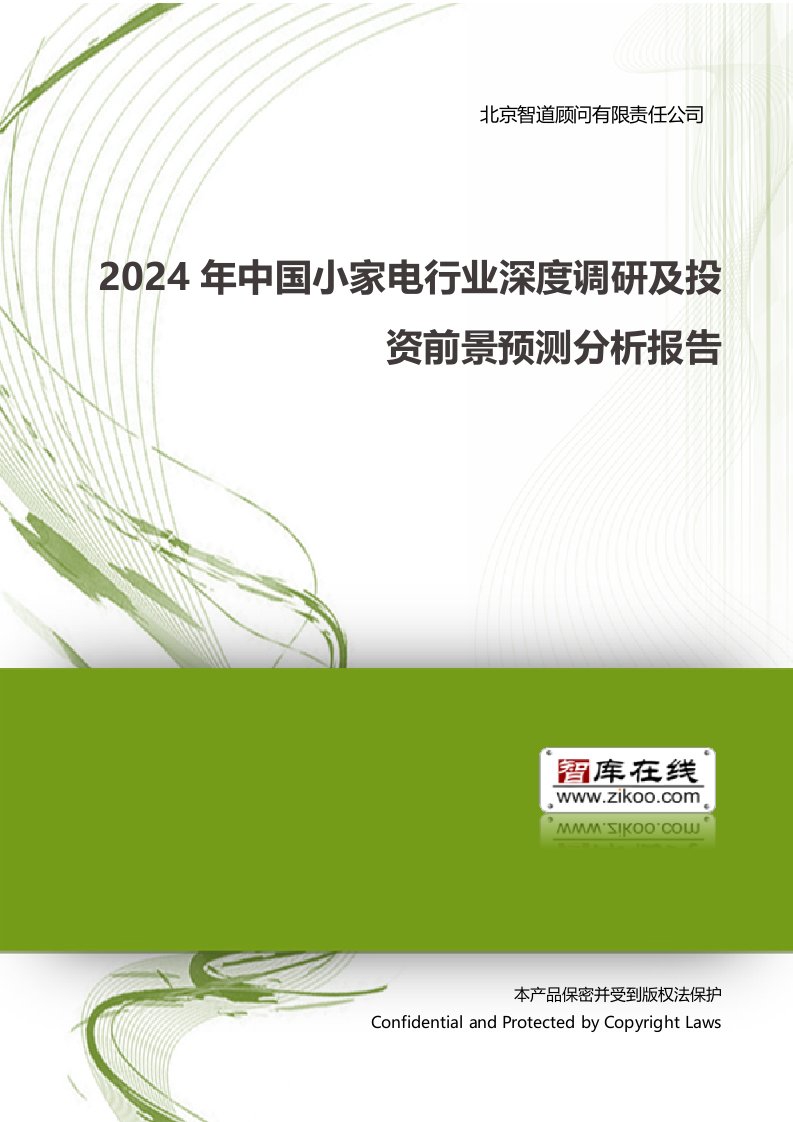 2024年中国小家电行业深度调研及投资前景预测分析报告