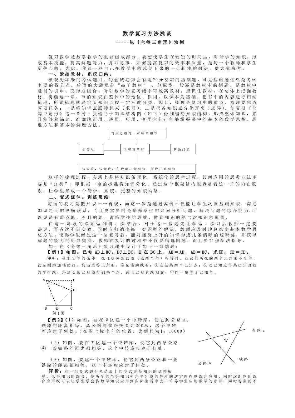 中学教学数学复习方法浅谈