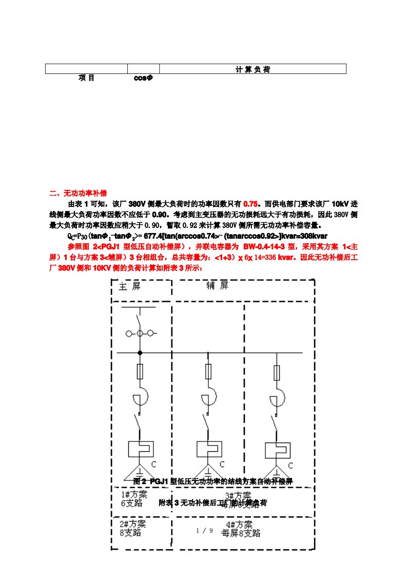 工厂供电课程设计方案