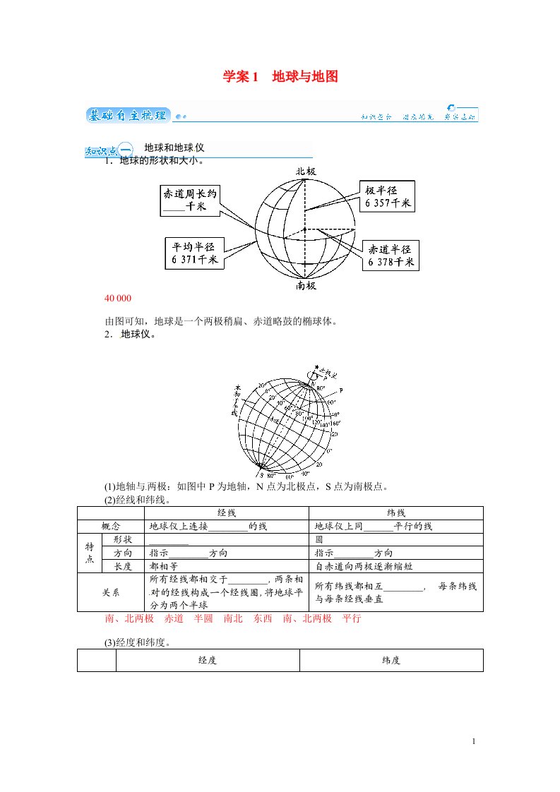 高考地理总复习（基础自主梳理