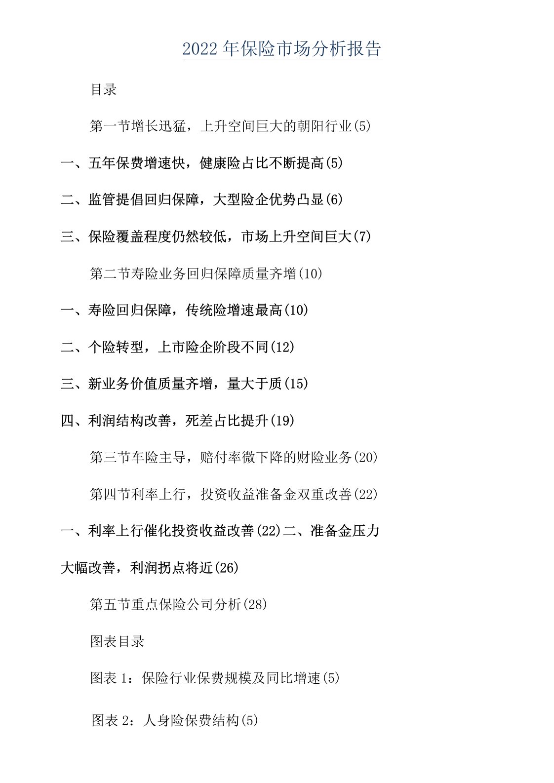 2022年保险市场分析报告