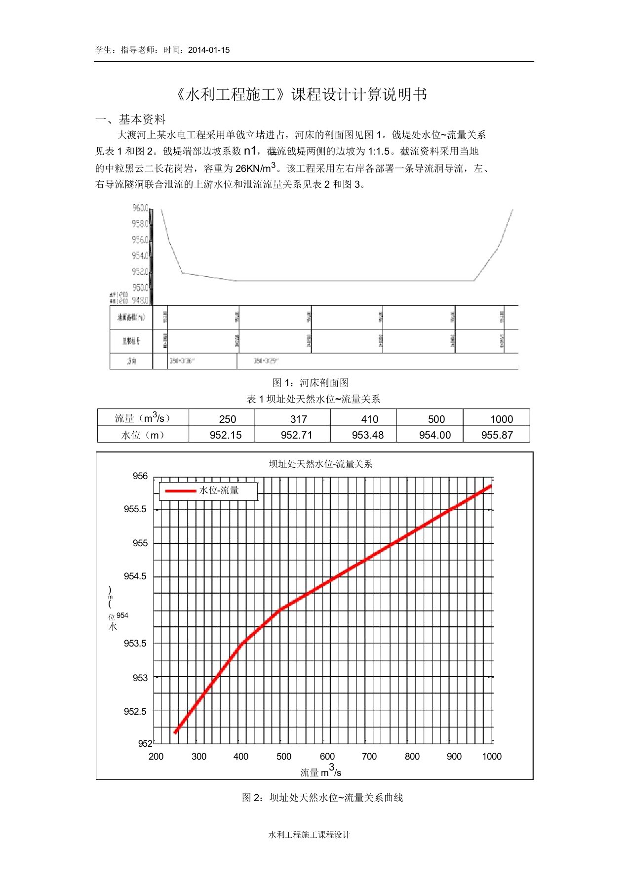 水利水电工程施工课程设计