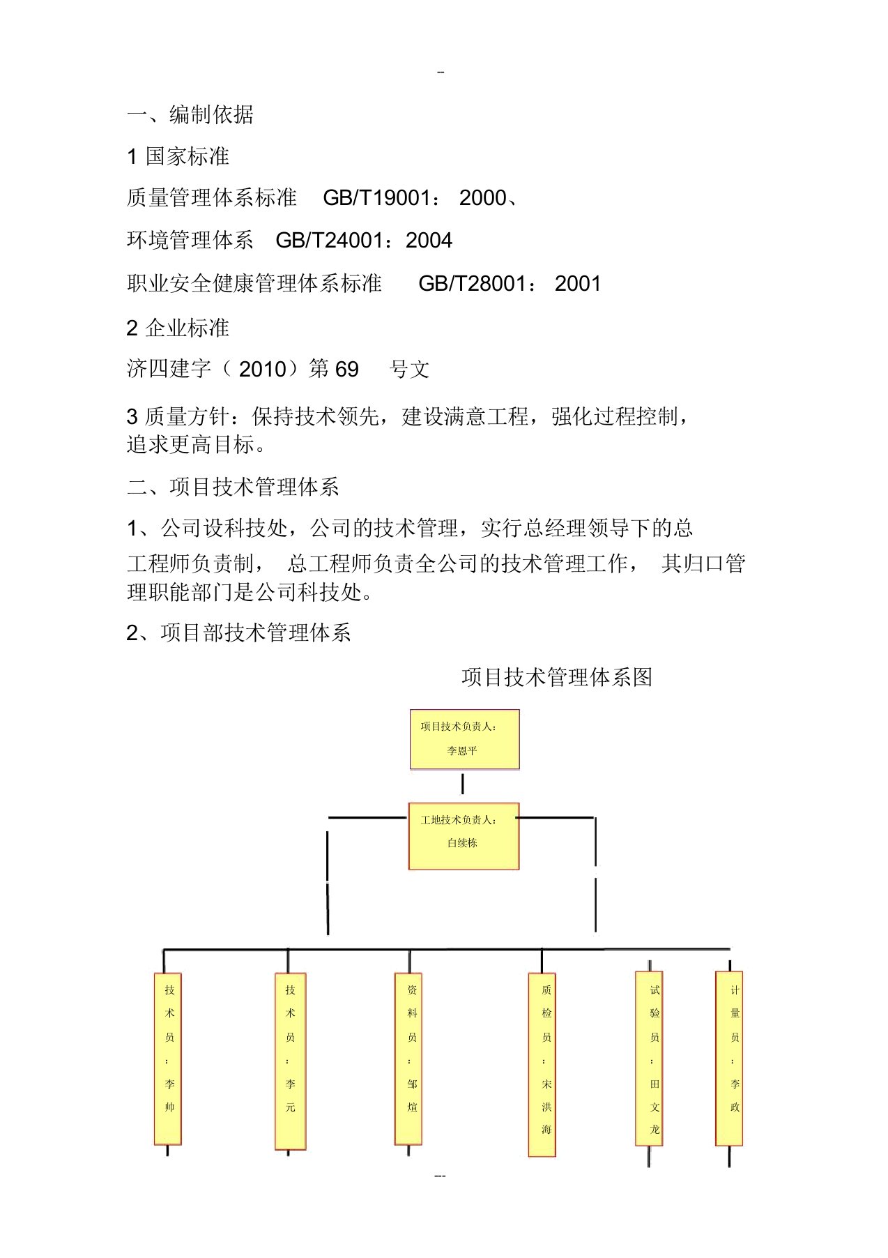 技术管理体系与制度