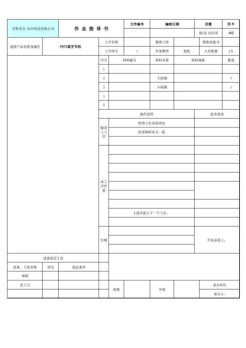 SOP作业指导书