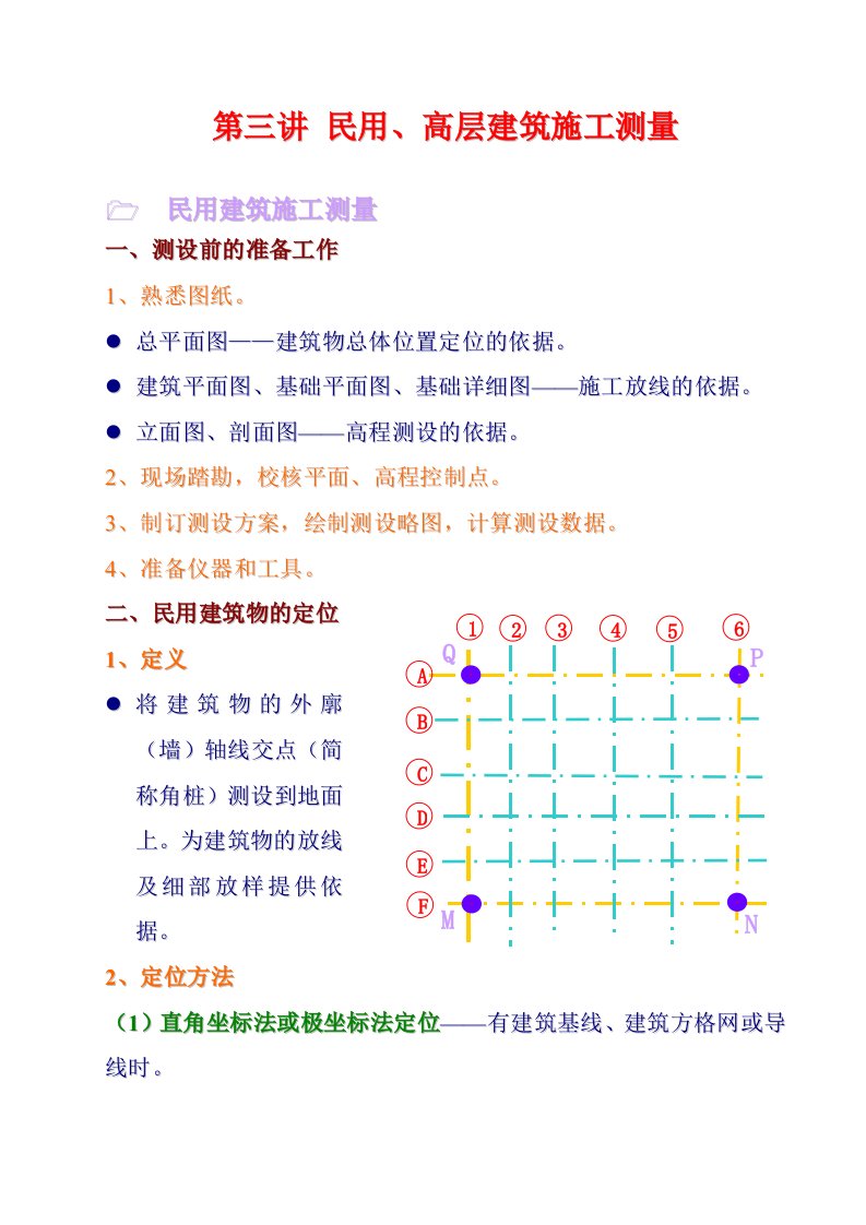 民用建筑施工测量