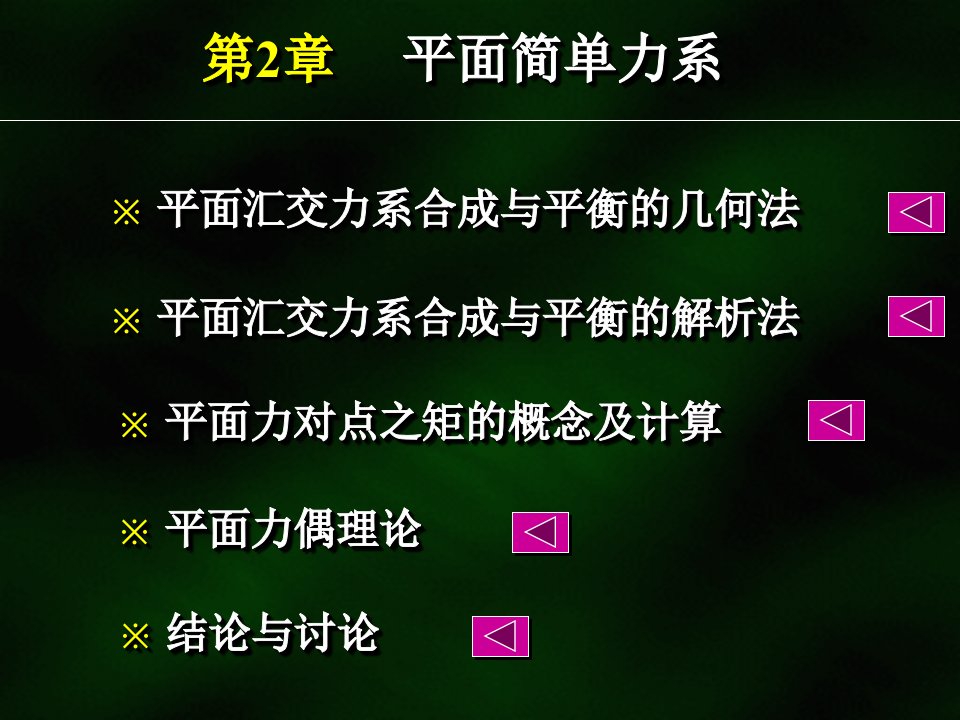 平面汇交力系与平面力偶系