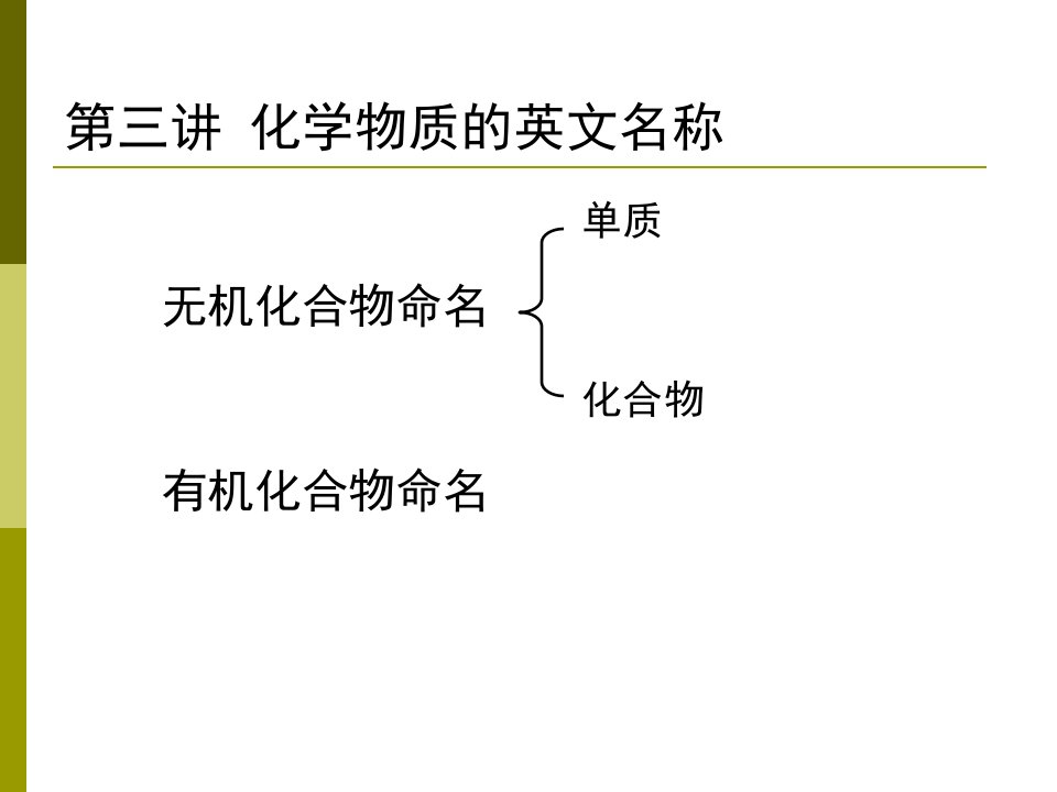 化学物质的英文名称