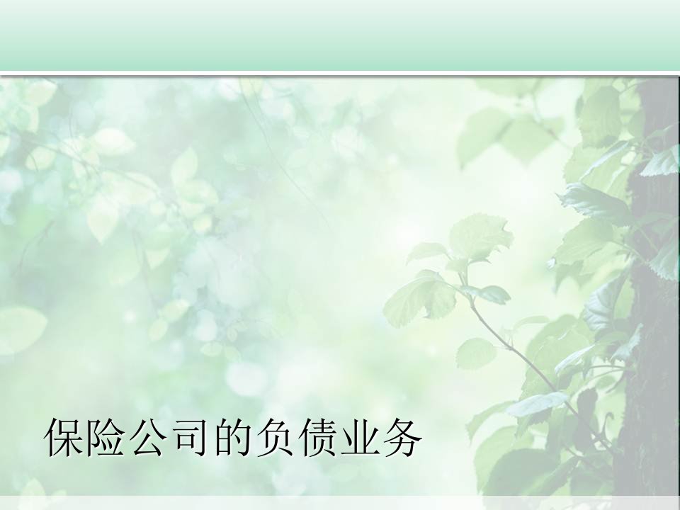 保险公司的负债业务