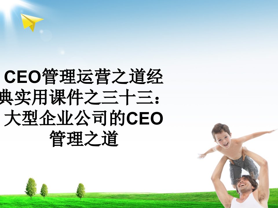 CEO管理运营之道经典实用课件之三十三：大型企业公司的CEO管理之道