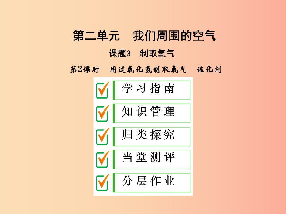 九年级化学上册第二单元我们周围的空气课题3制取氧气课时2用过氧化氢制取氧气催化剂课件