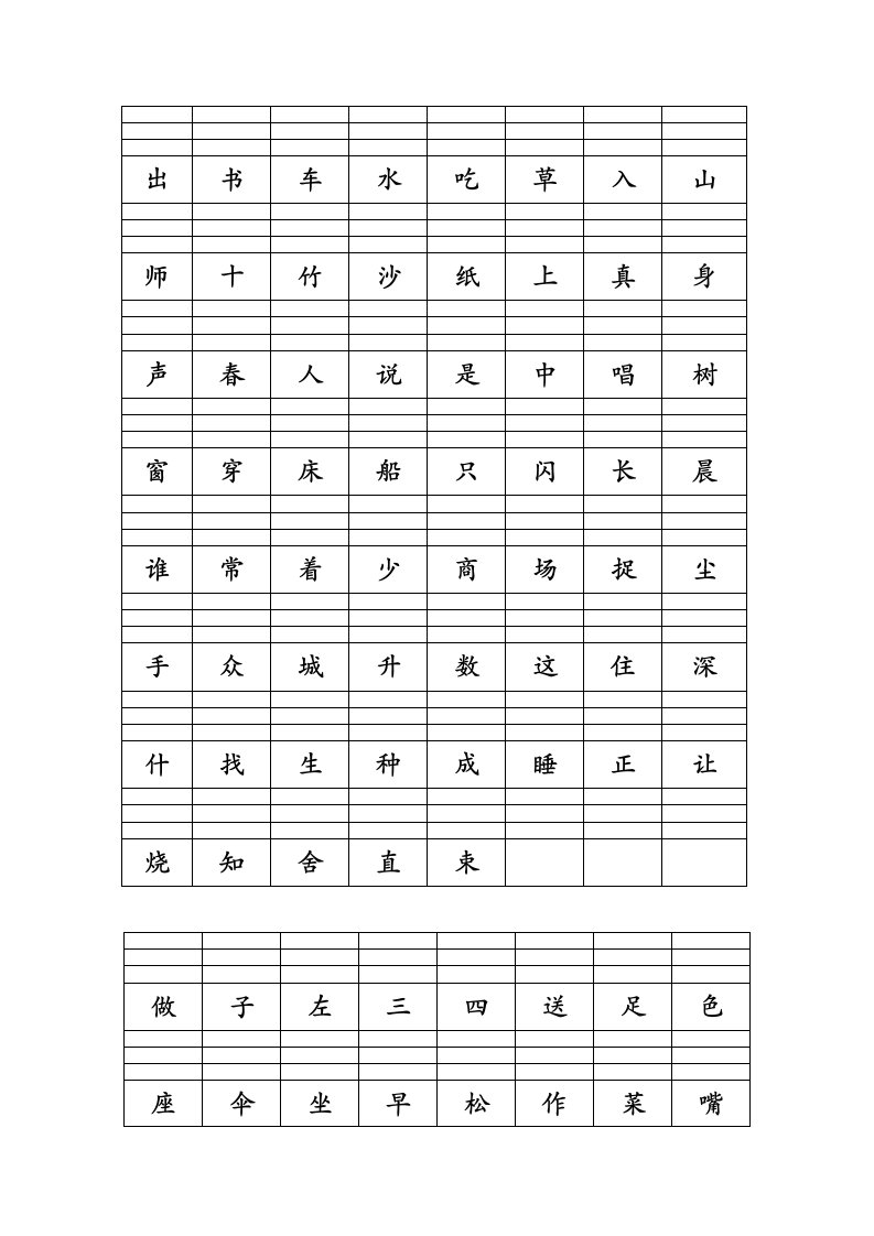 人教版一年级看生字写拼音上册