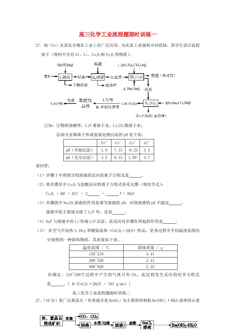 北京市房山区周口店中学高考化学专题复习