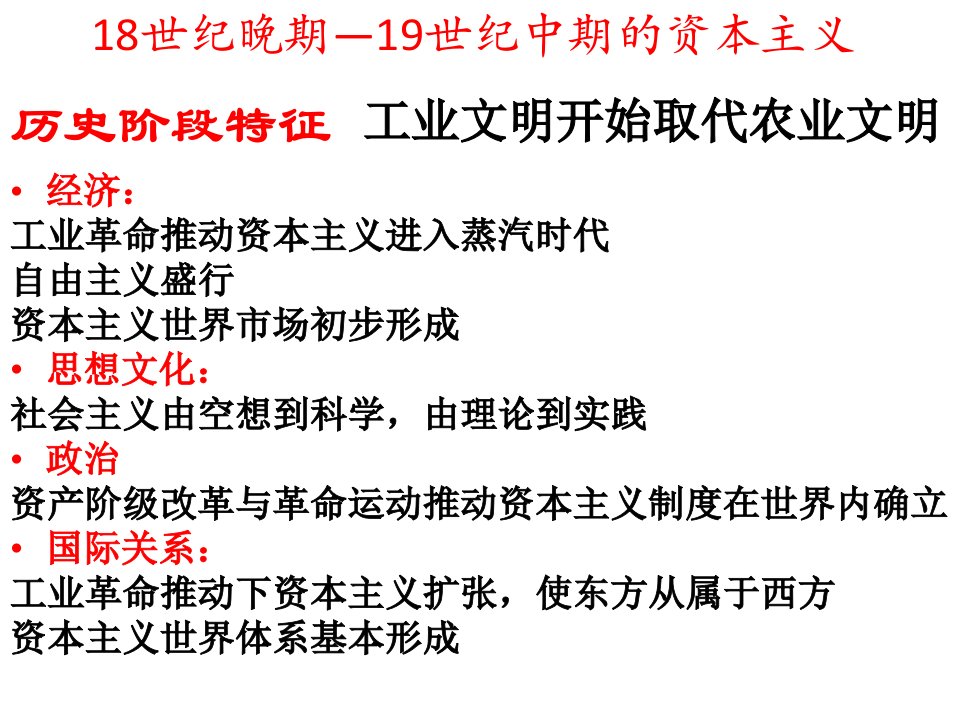 工业文明的兴起蒸汽时代的资本主义