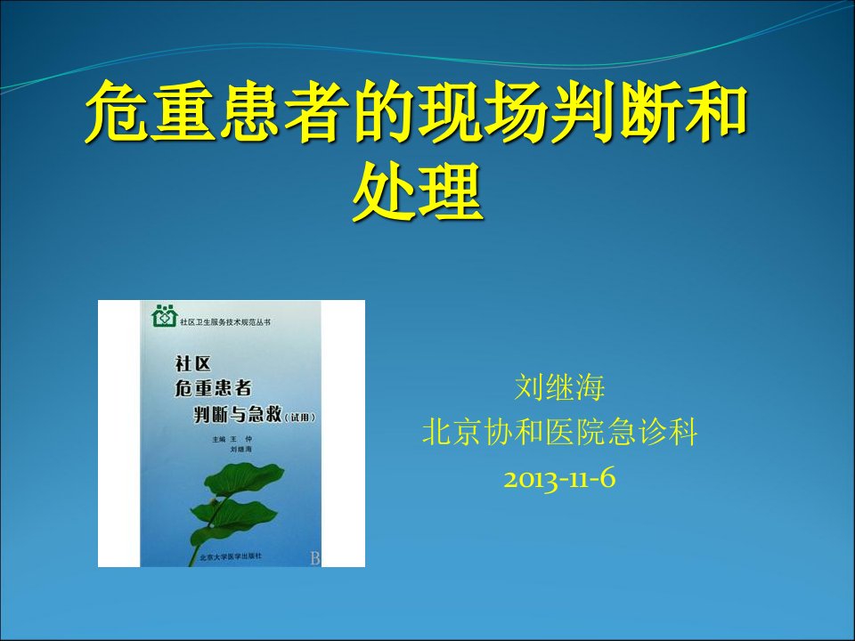 刘继海北京协和医院急诊科2036ppt课件