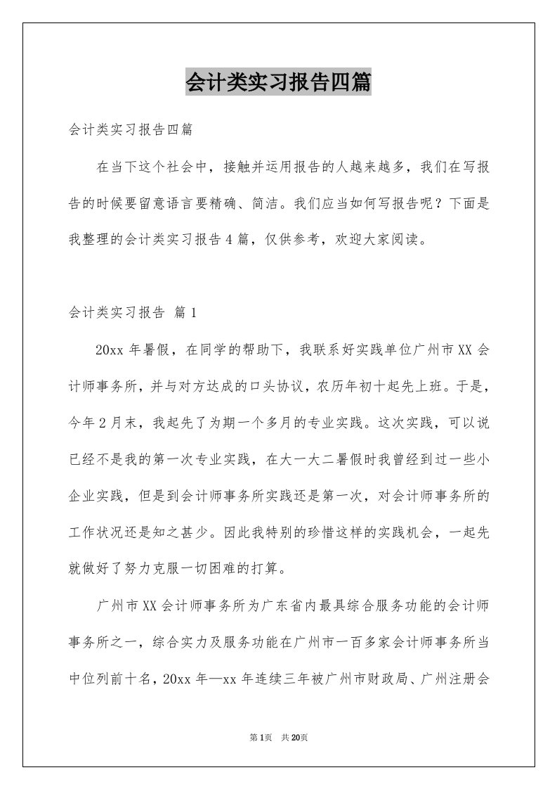 会计类实习报告四篇例文5