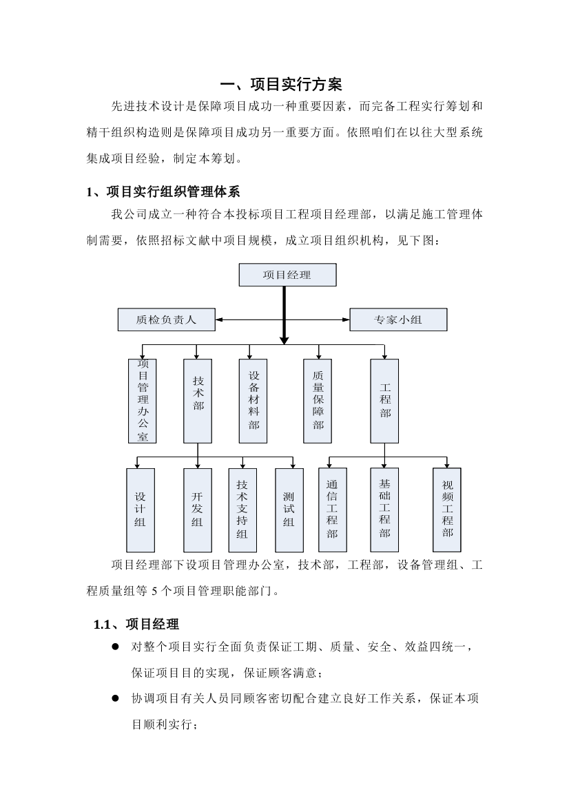 项目实施方案及售后承诺培训系统集成样本