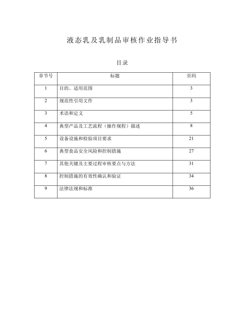 液态乳及乳制品审核作业指导书