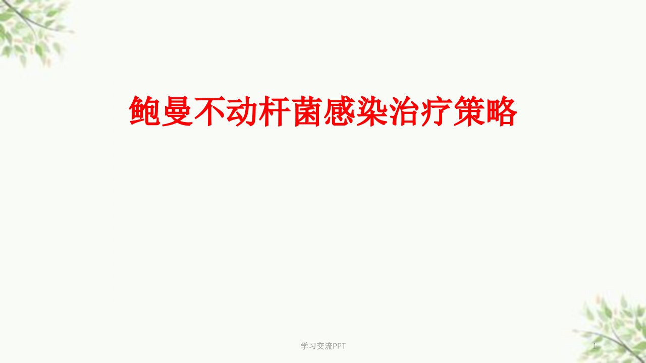 鲍曼不动杆菌治疗策略ppt课件