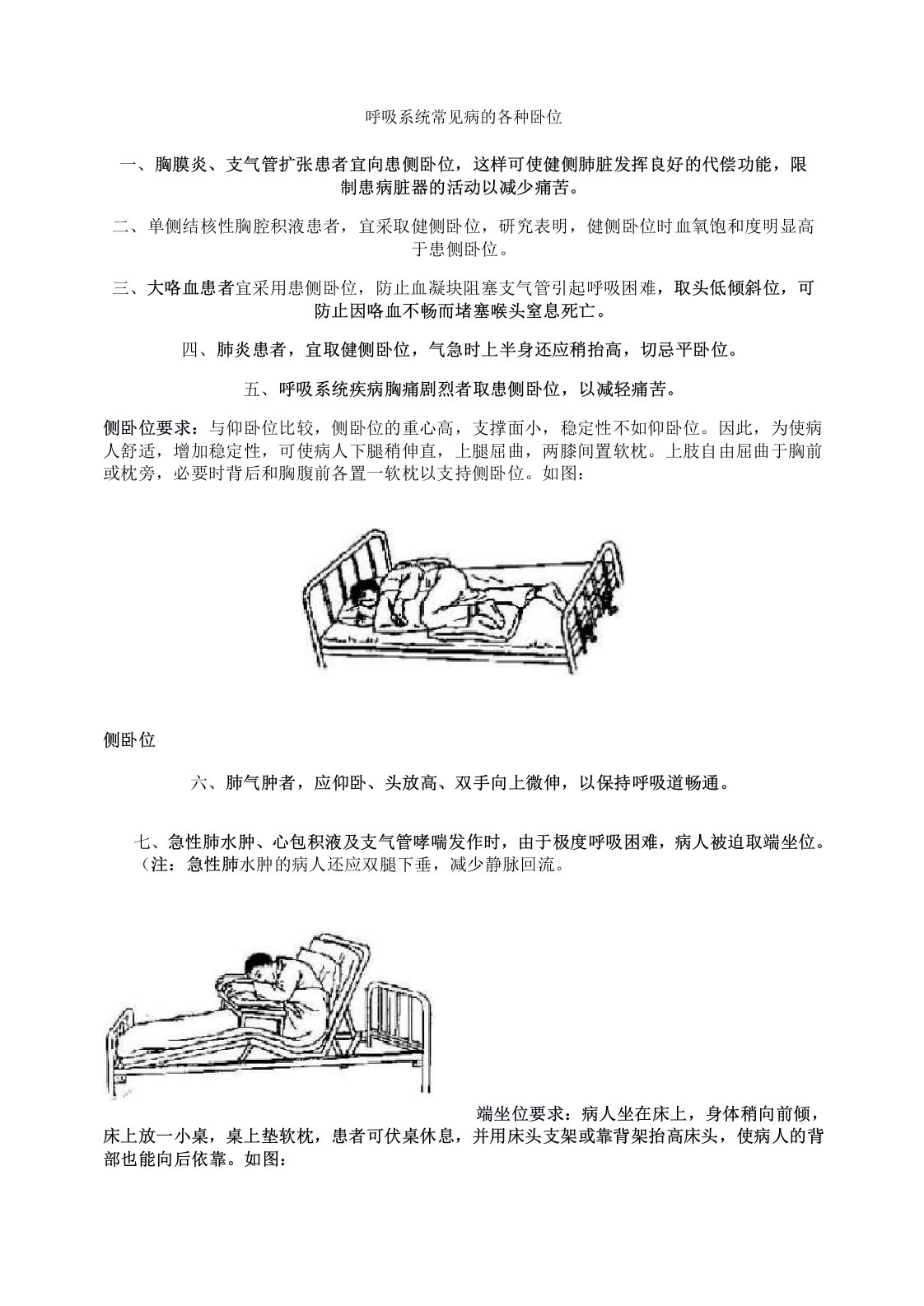 呼吸系统常见病的各种卧位.doc最新(精)