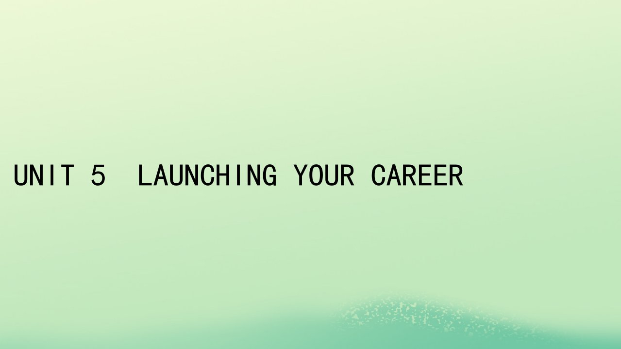 新教材同步系列2024春高中英语Unit5LaunchingYourCareer课件新人教版选择性必修第四册