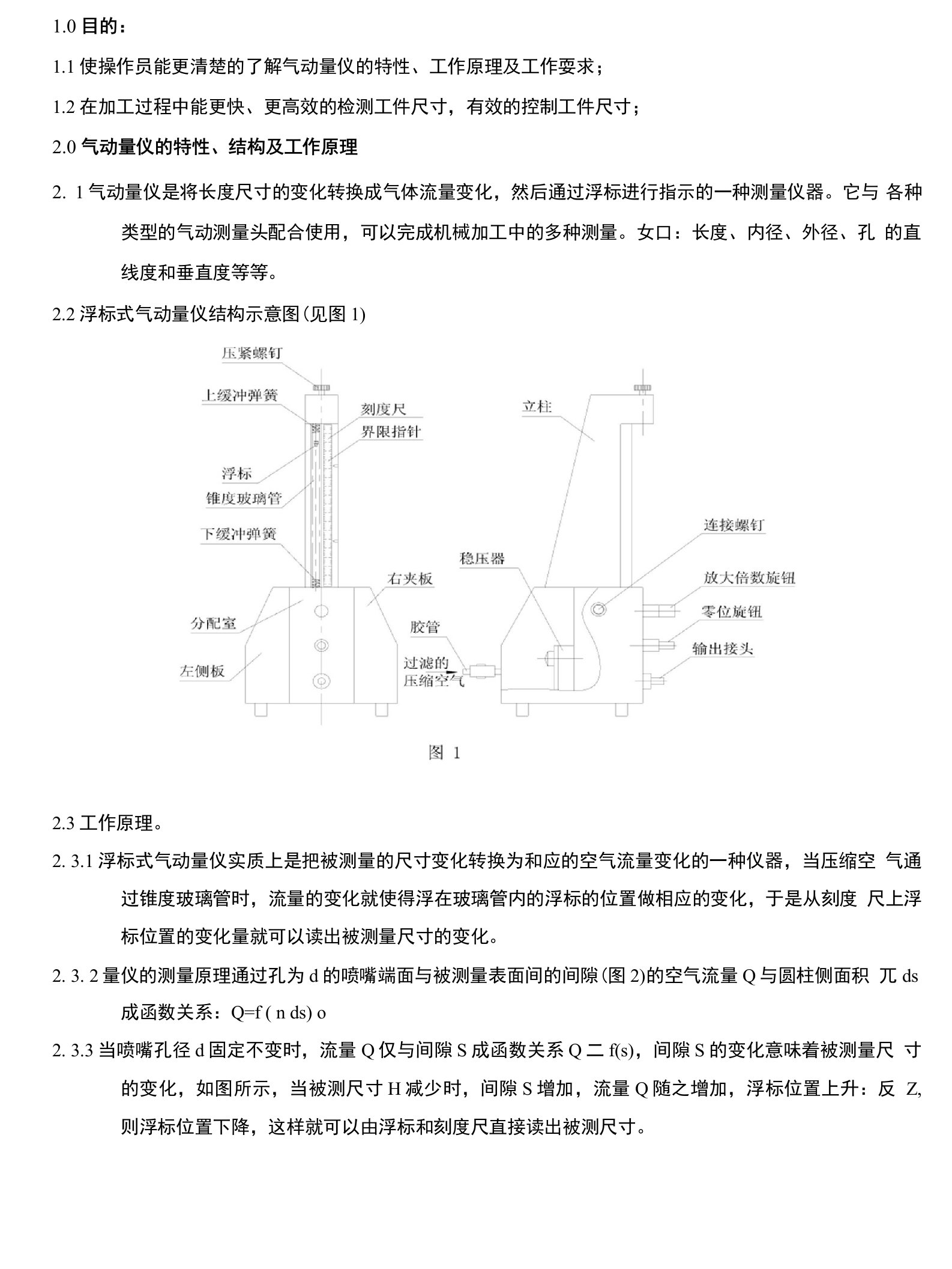 气动量仪作业指导书