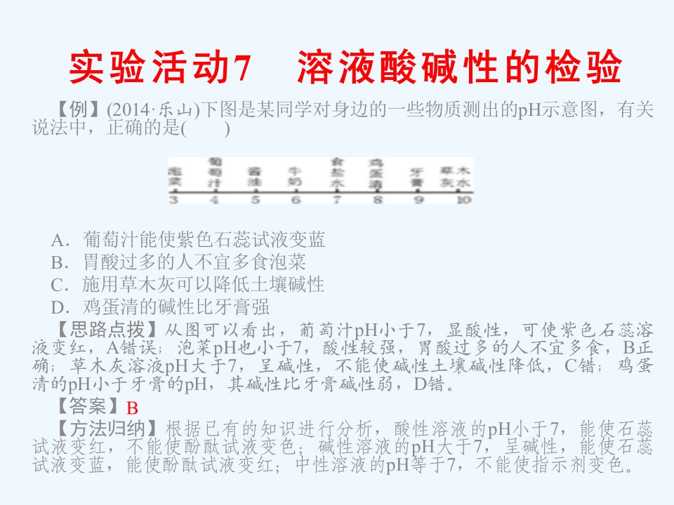 人教初中化学九下《10验活动7溶液酸碱性的检验》PPT课件【加微信公众号